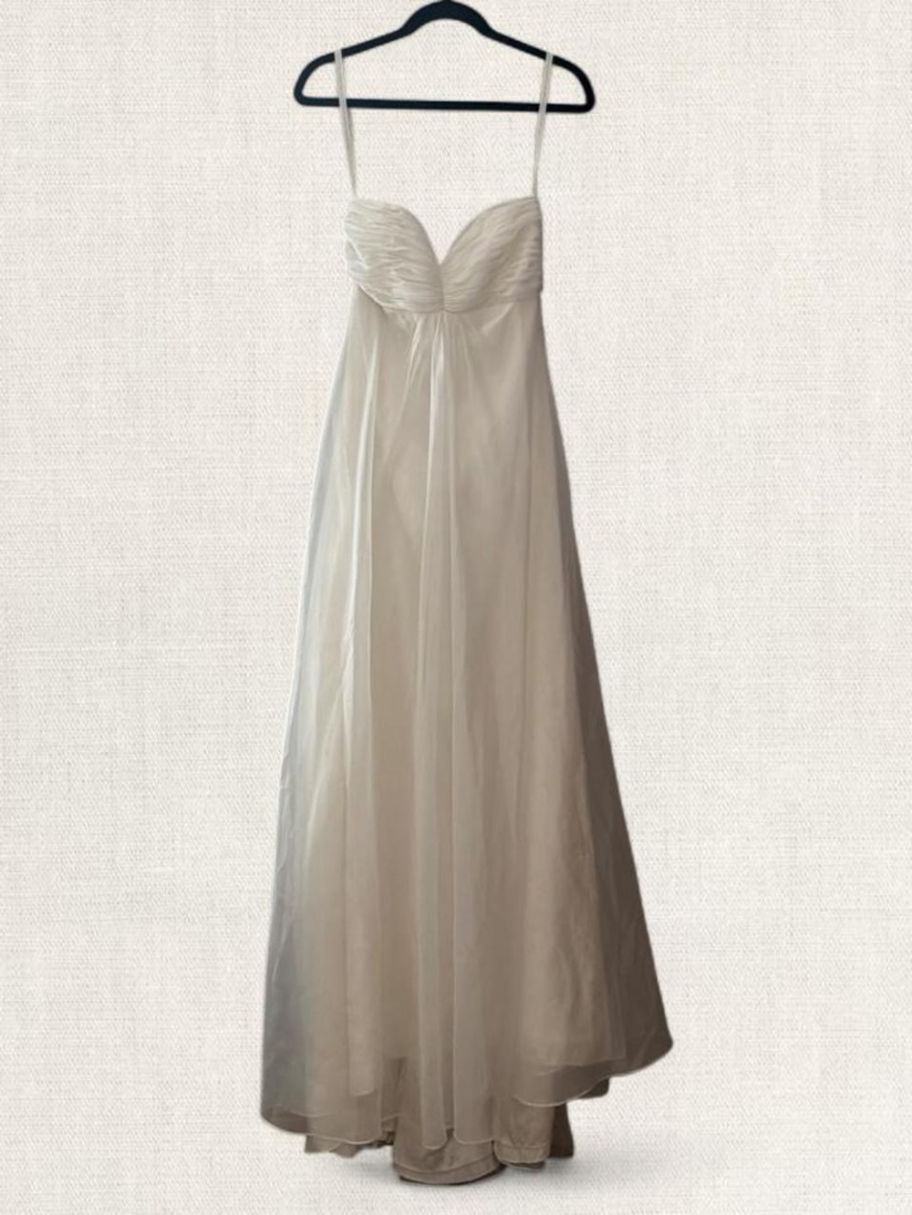 Galina Elegant Strapless White Evening Gown